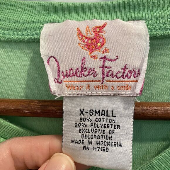 Quacker Factory Top Women XS Green Terry Cloth Dragonfly Beaded Embroidered - Picture 2 of 9